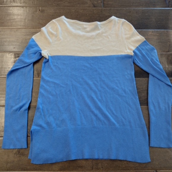 LILLY PULITZER Women's blue tan colorblock Pullover Sweater - S - Picture 6 of 12